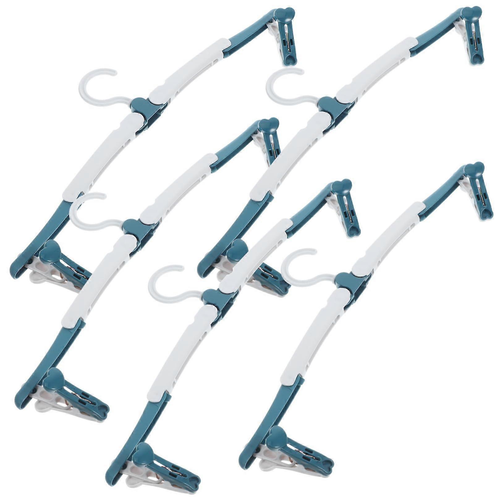 5 Pack Travel Folding Clothes Hangers with Rotating Hooks and Clips for Pants Skirts Closet Space Saving