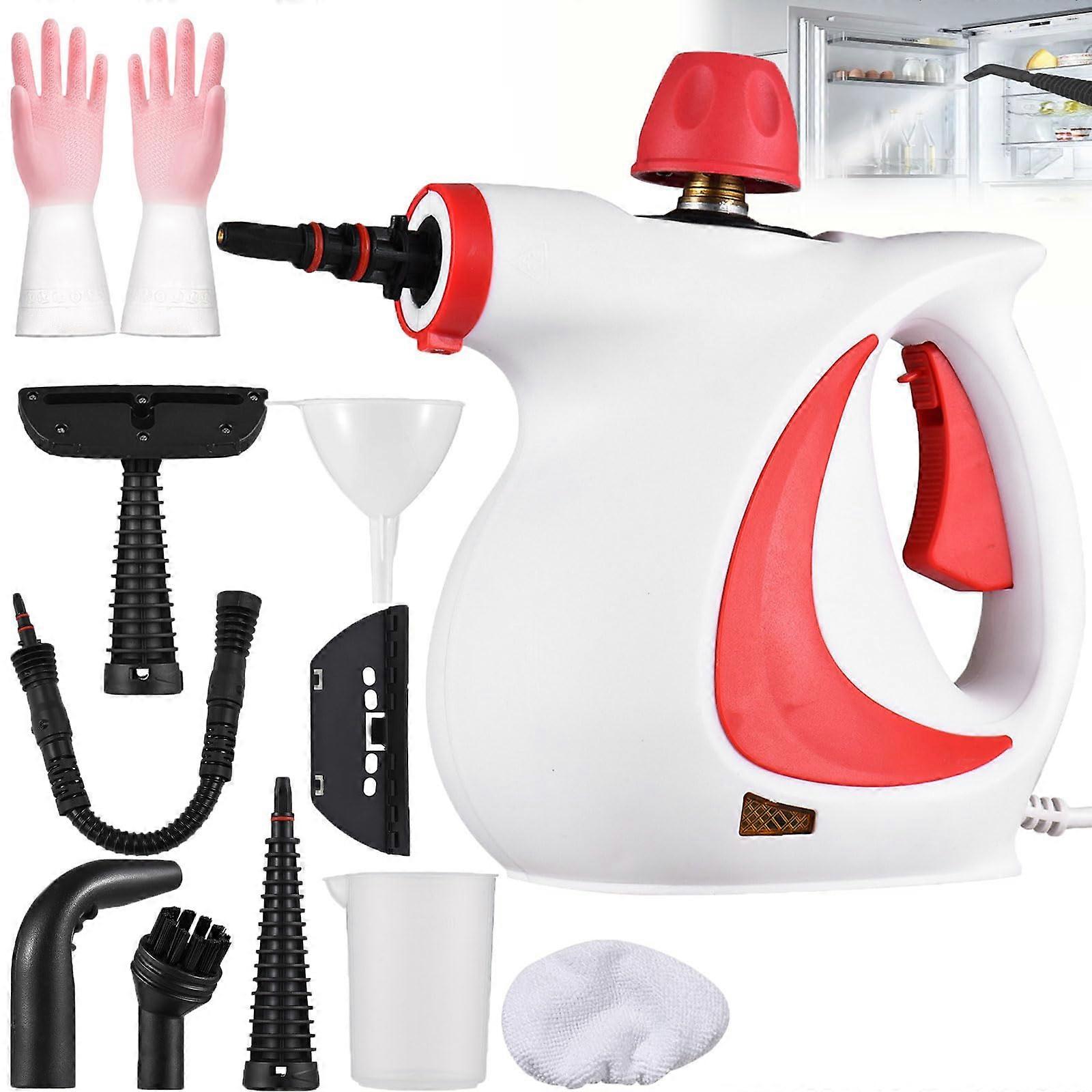 Handheld Steam Cleaner with 12 Accessories for MultiSurface Home Cleaning (Red)