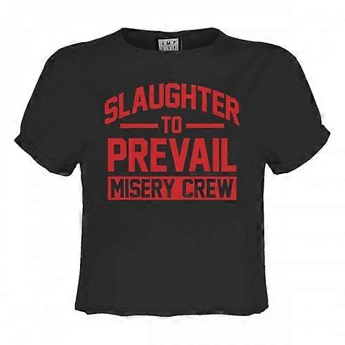 Amplified Womens/Ladies Misery Crew Slaughter To Prevail Crop Top