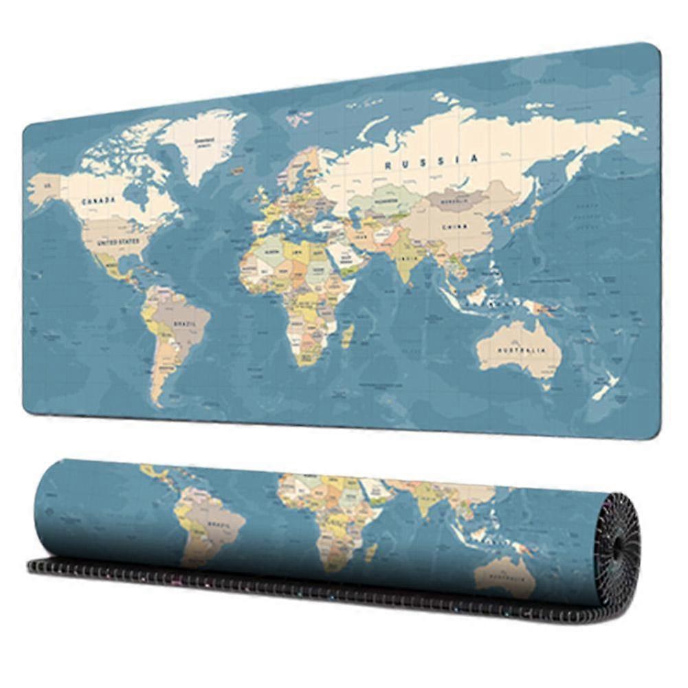 World Map Desk Pad Large Mouse Mat with Keyboard Non-Slip Base Waterproof Durable Office Gaming Desk Protector Mat