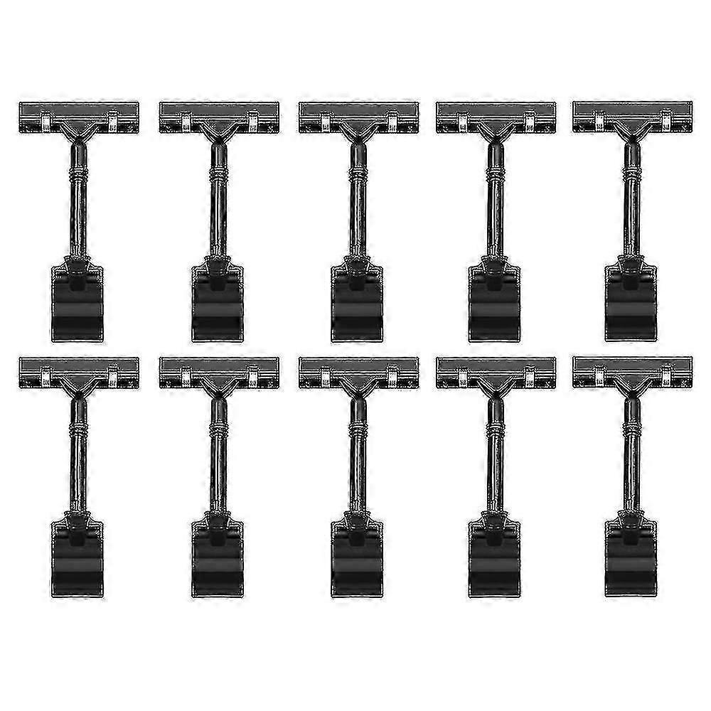 10pcs Adjustable Rotating Plastic Sign Holder - Clip-on Double Head Display Clips for Reuse