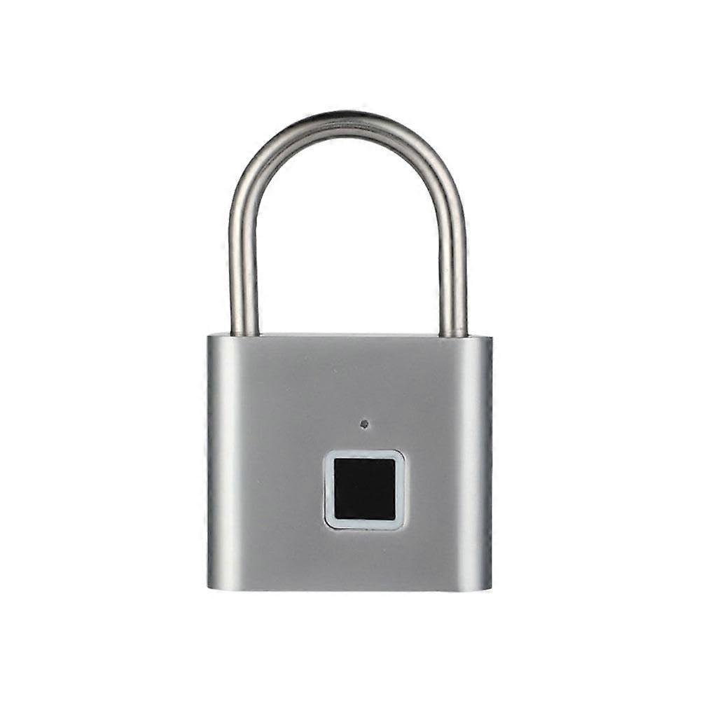 Fingerprint Padlock with Keyless Biometric Security for Gym, Locker, Cabinet, Dorm, Grey, 1pc