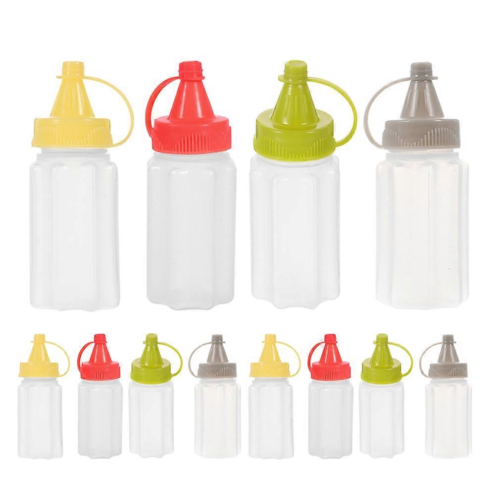 Mini Sauce Squeeze Bottles for Storage Use Plastic 16Pcs Assorted Color