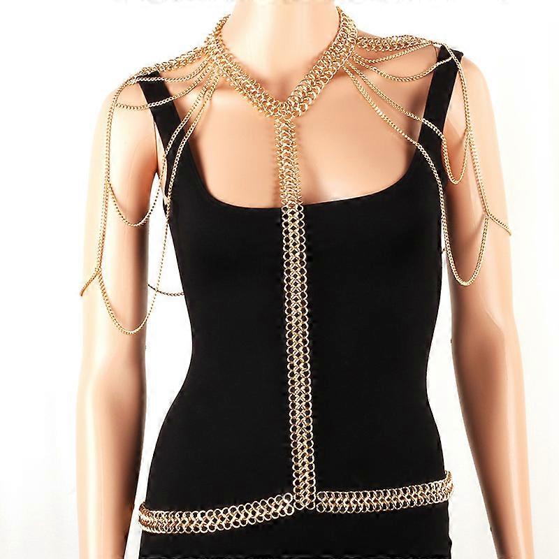 Metal Multilayer Shoulder Chain Carnival Jewelry Waist Belly Chain Dance Wear