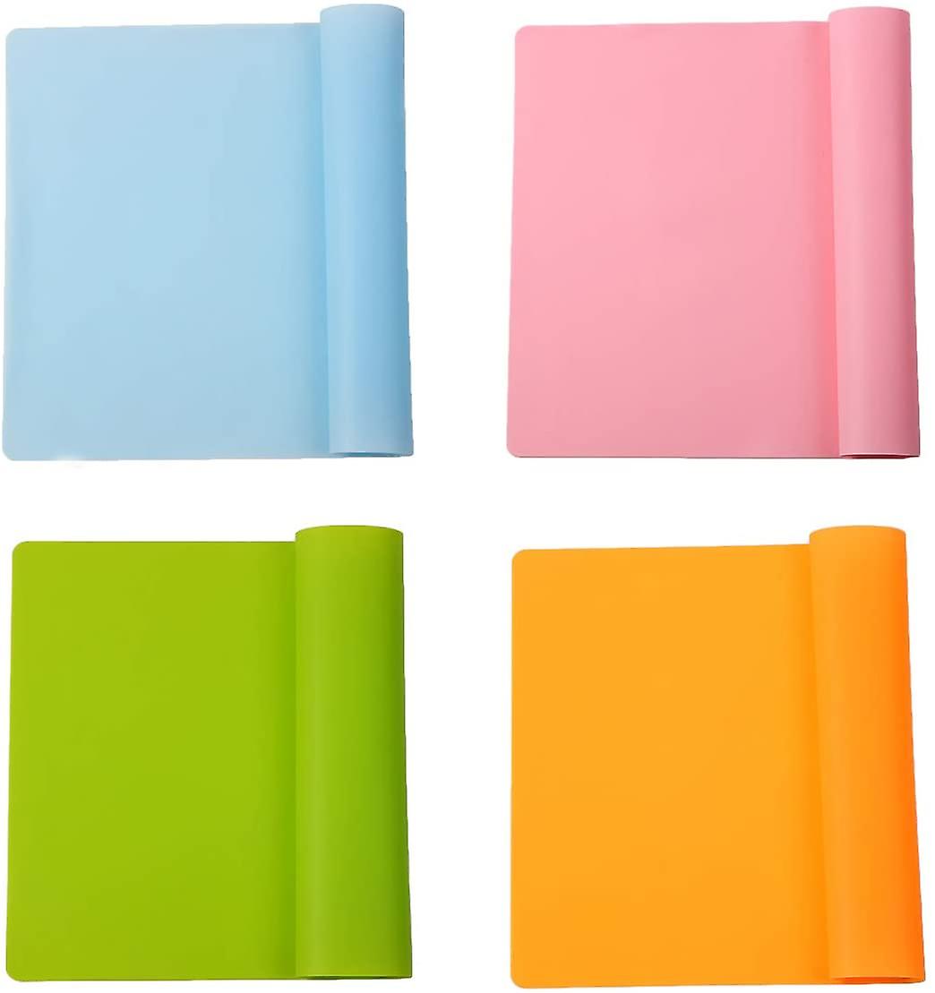 Ensemble de 4 sets de table en silicone réutilisables Sets de table antidérapants en silicone pour enfants, isolation thermique, cuisson