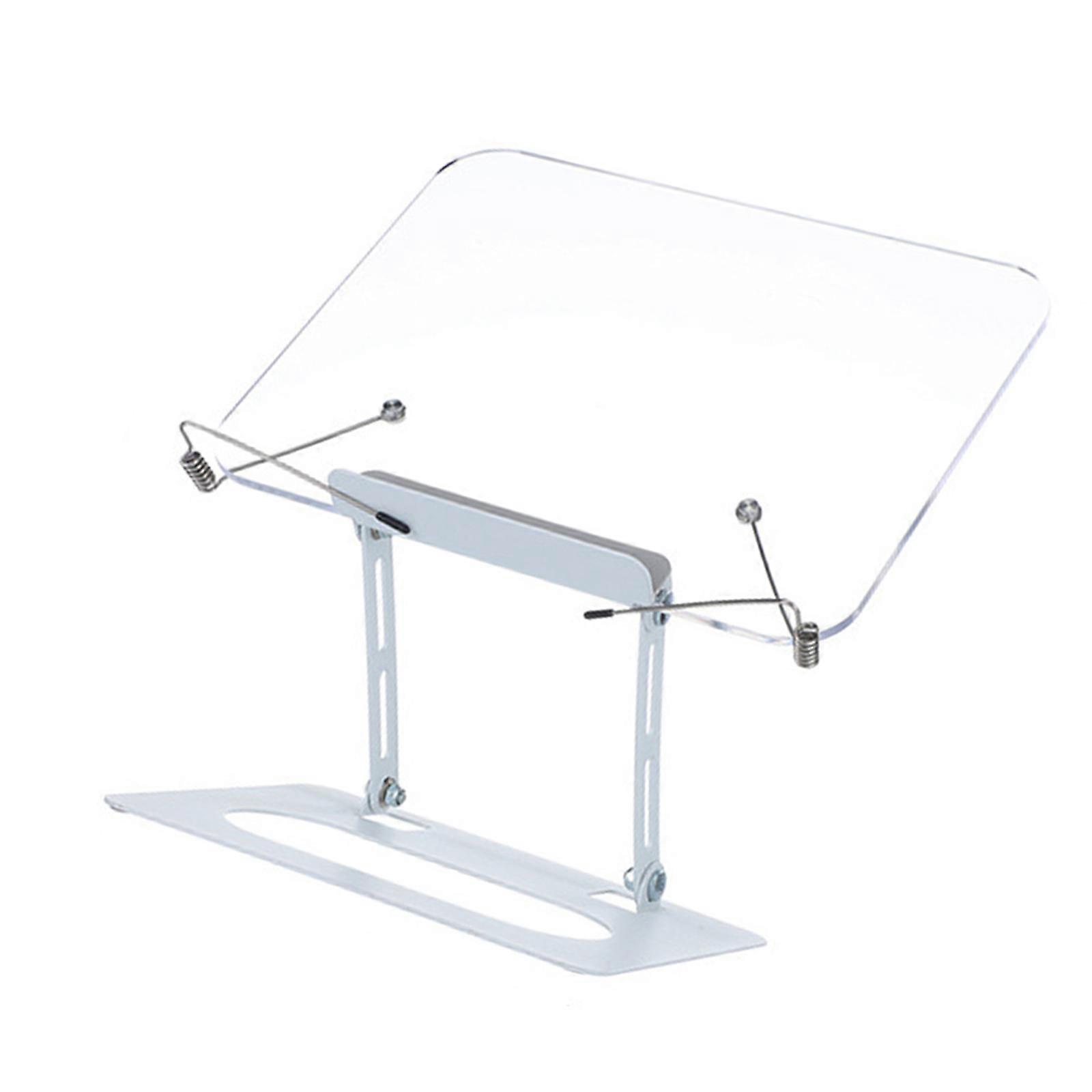 Portable Foldable Reading Stand Adjustable Heights Rotating Base Spring Clip Holder for Study and Cooking Ergonomic Multicolor