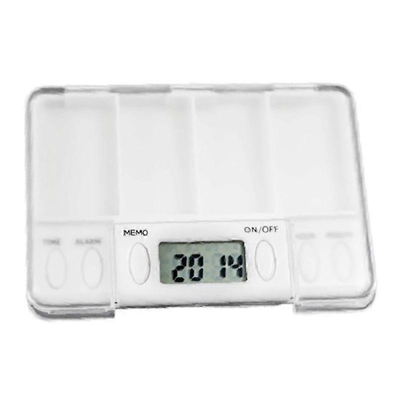 Pill Dispenser Container Clock Taking Medicine Reminder Pill Box