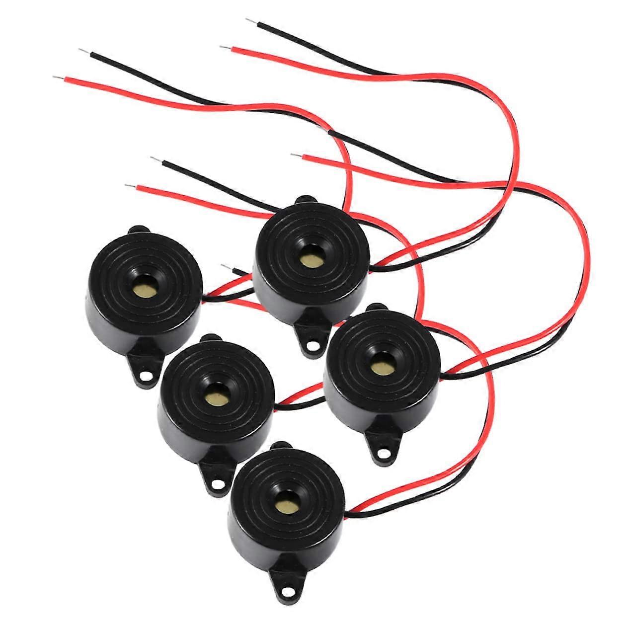 5pcs Low Voltage Piezo Alarm  Sound Pressure Piezoelectric Buzzer for Vehicle and Circuit Use