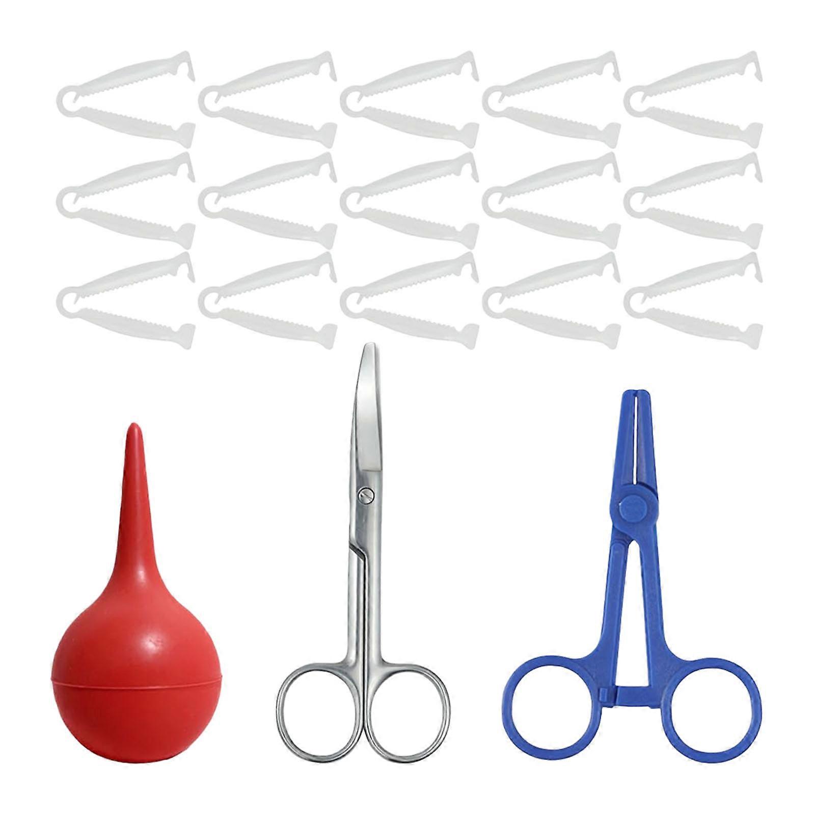 Easy To Use Animal Delivery Tool Curved Scissors Disposable Clamps Hemostat Bulb Syringes for Farm and Home Application Multicolor