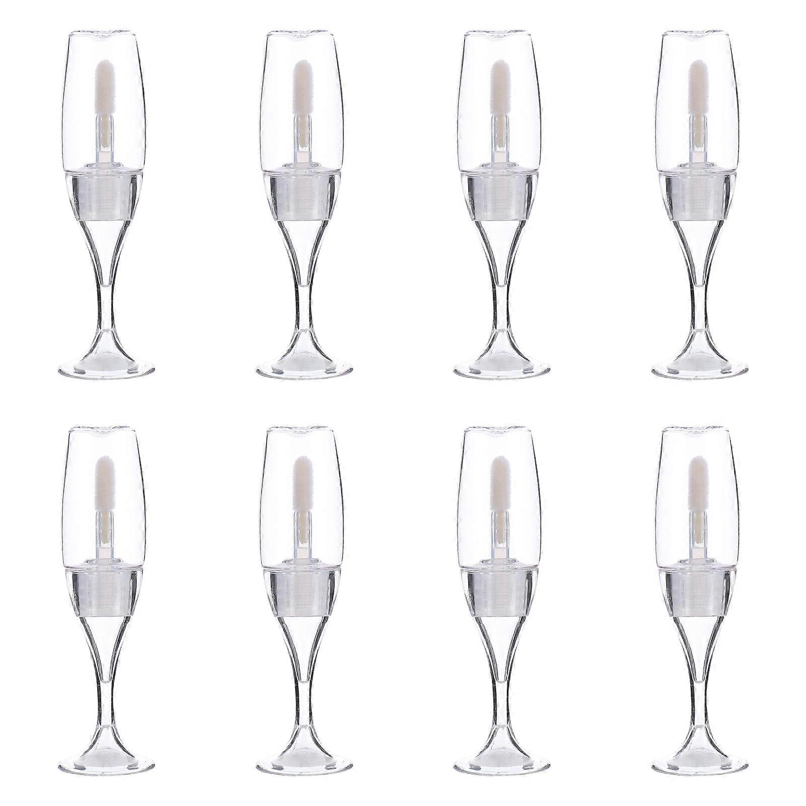 Lip Gloss Container Plastic Wine Glass Shaped for Storage 8Pcs Tubes