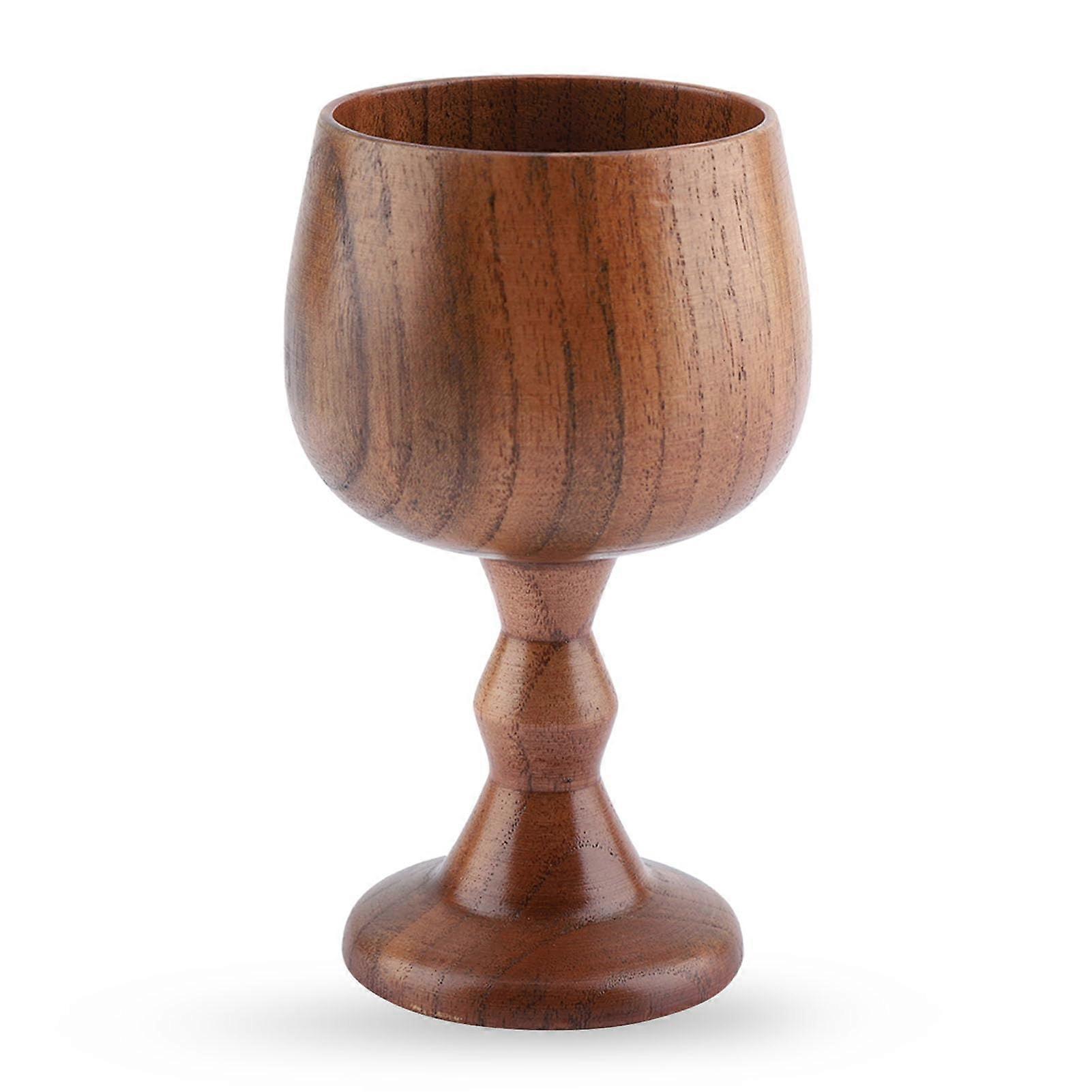Wooden Wine Goblet Solid Wood Chalice Elegant Handcrafted Design for Home Party and Communion