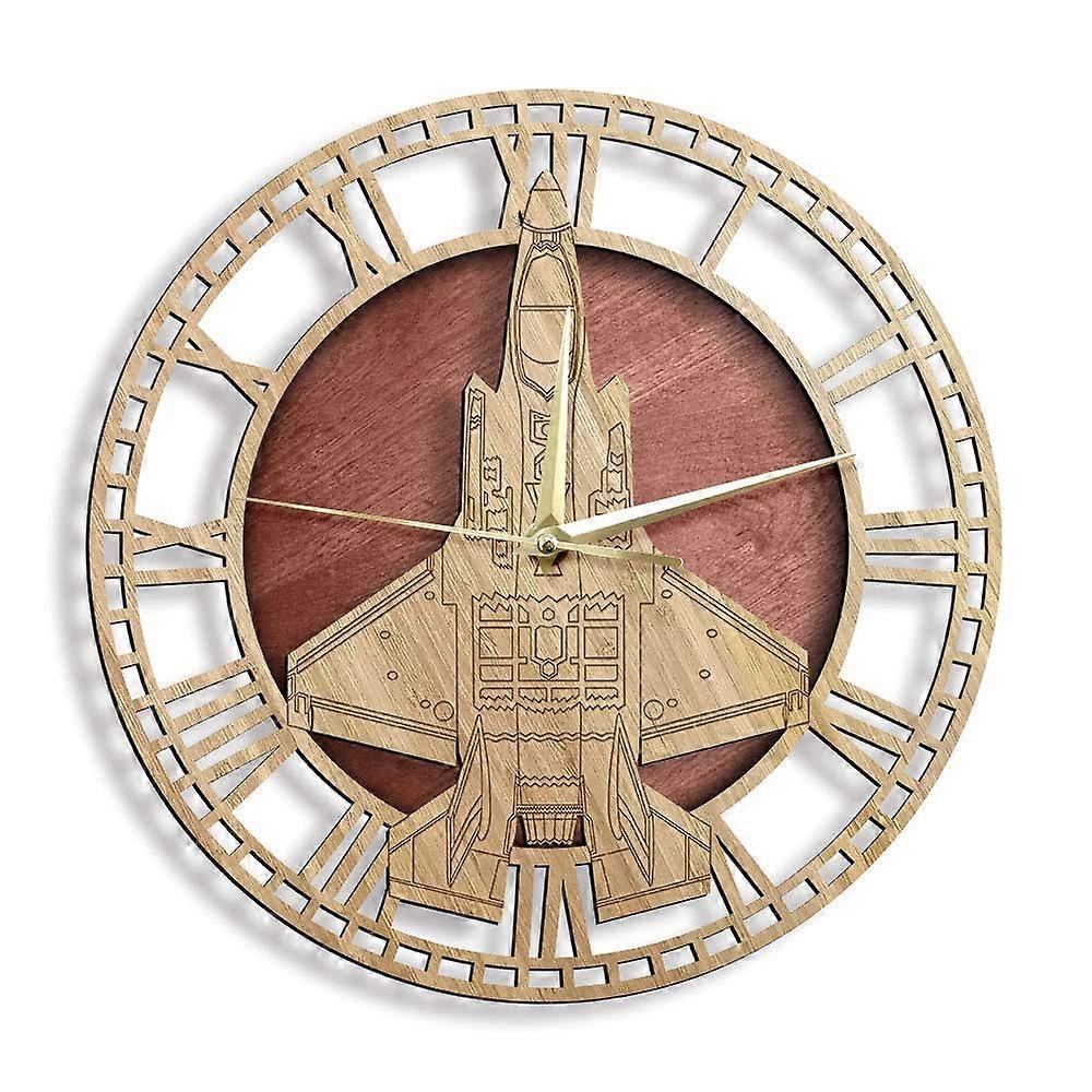 Wooden Wall Clock with Silent Sweep Movement, EasytoRead Display, AviationInspired Design