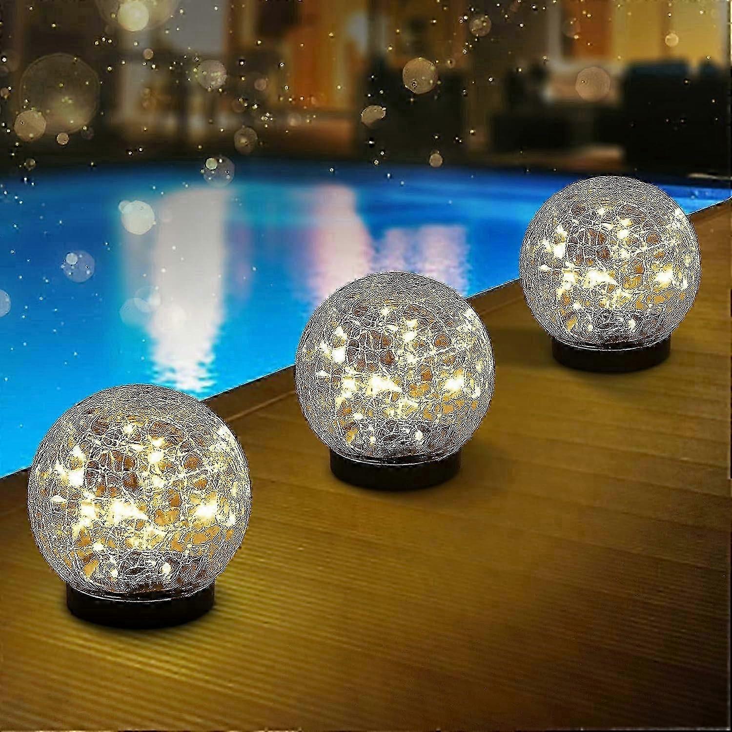 Solar Cracked Glass Ball Light - Garden Pathway Decor