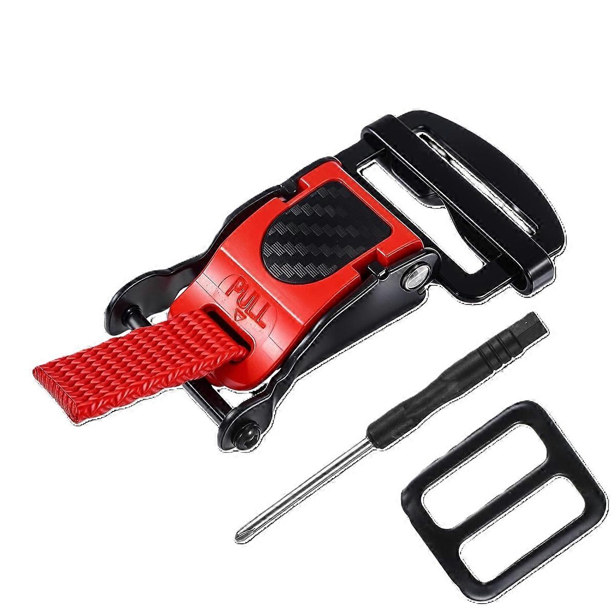 Motorcycle Helmet Quick Release Buckle Kit with Secure Lock for D-Ring Helmets Black Red