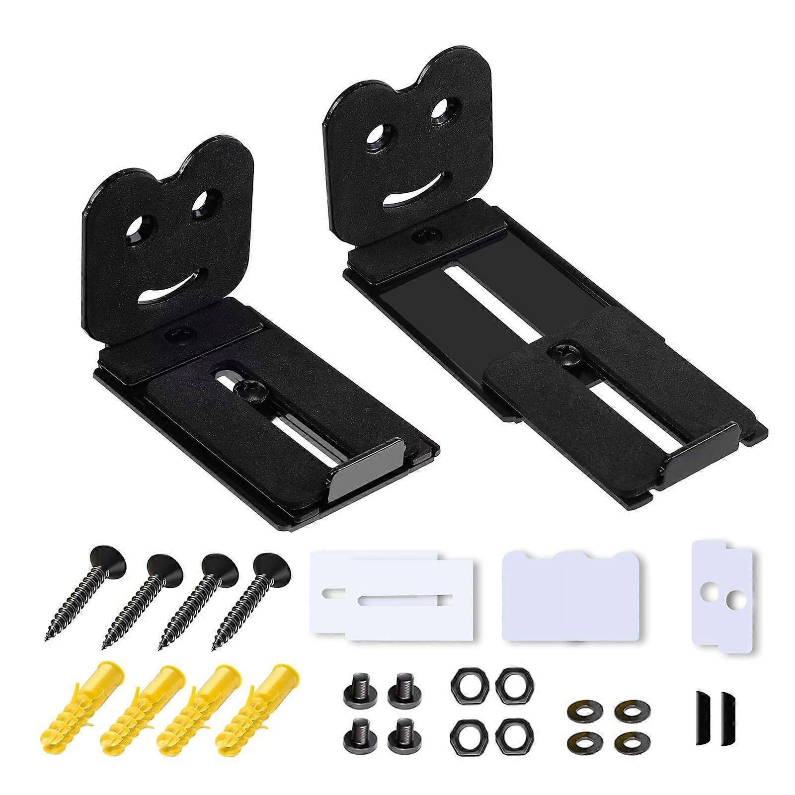 Adjustable Soundbar Wall Mount Brackets, 2pcs Heavy-Duty Speakers Stand for 50KG Center Channel, Compatible with Various Models