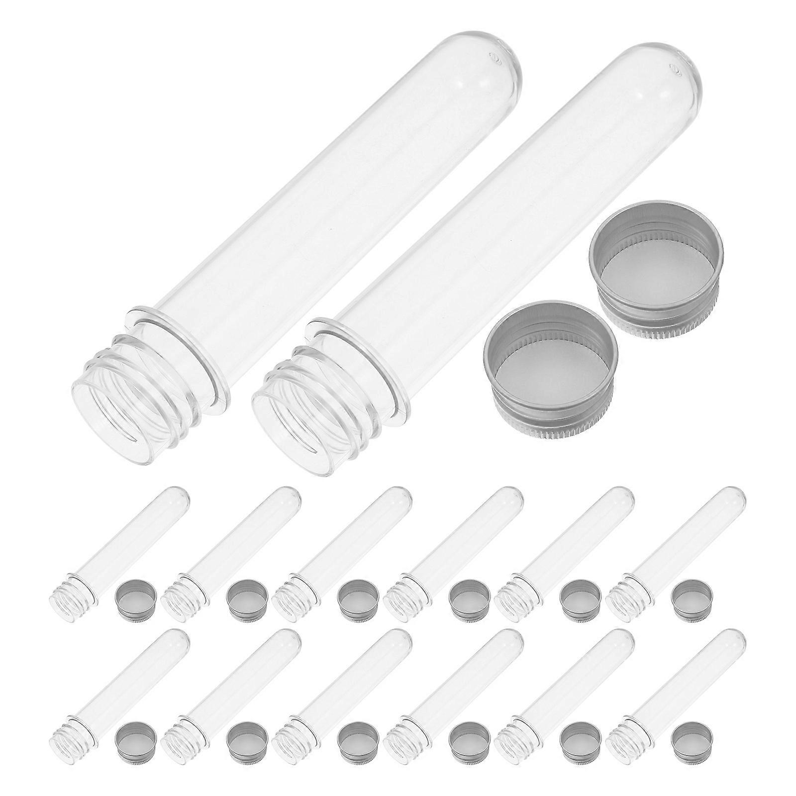 Transparent Plastic Test Tubes for Storage 20Pcs with Caps and Versatile Use