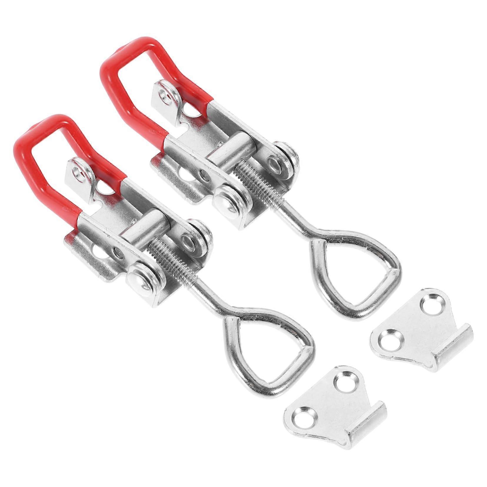 2Pcs Heavy Duty Adjustable Toggle Latch Clamps with Quick Release for Toolbox and Industrial Equipment