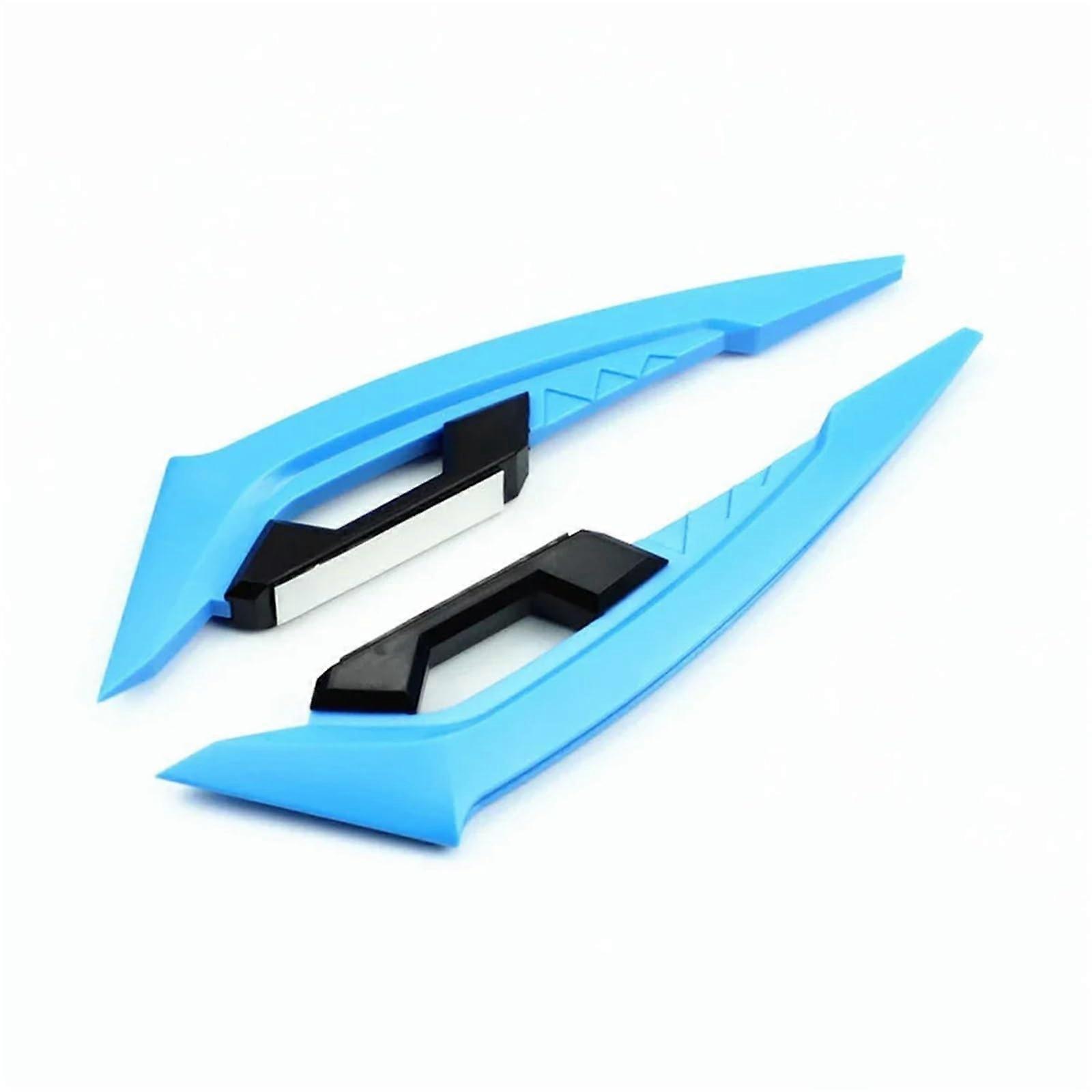 Motorcycle Winglets Front Side Spoiler Set with Aerodynamic Design and Adhesive Light Blue