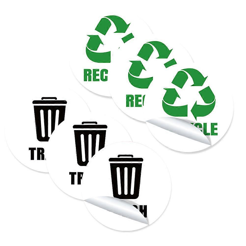 Garbage Classification Decals Label Stickers for Decoration 1Set of 6 Sheets
