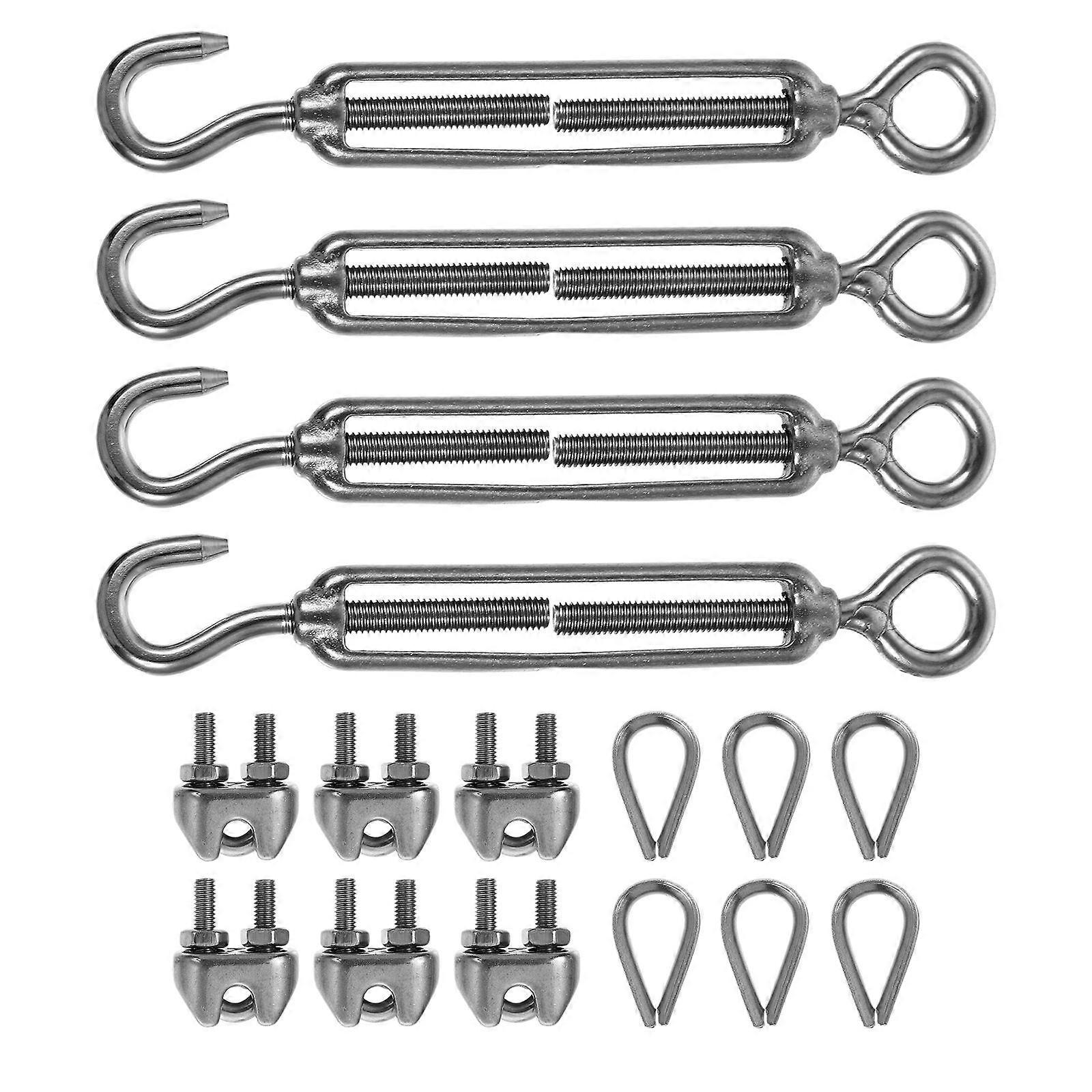 Stainless Steel Cable Hooks for Outdoor Wire Rope Install 1Set Durable Kit