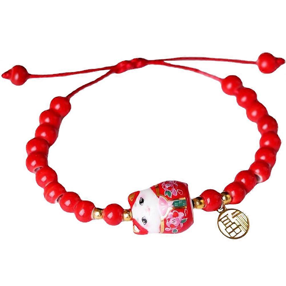 Adjustable Fortune Cat Bracelet Red String Bracelet for Decoration