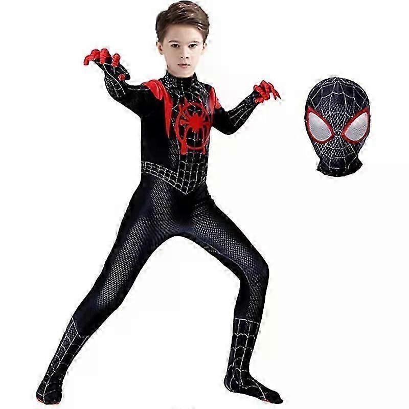 Decorative Iderman Miles Morales Spider Man Cosplay Costume Zentai Costumes Jumpsuit Halloween Superhero Costumes for Kids Adults Fun Wear