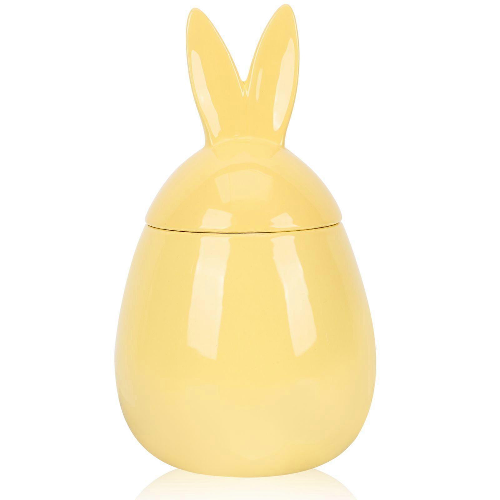 Ceramic Easter Rabbit Shaped Jar Ceramic Seal Tea Jar Ceramic Powder Storage Jar