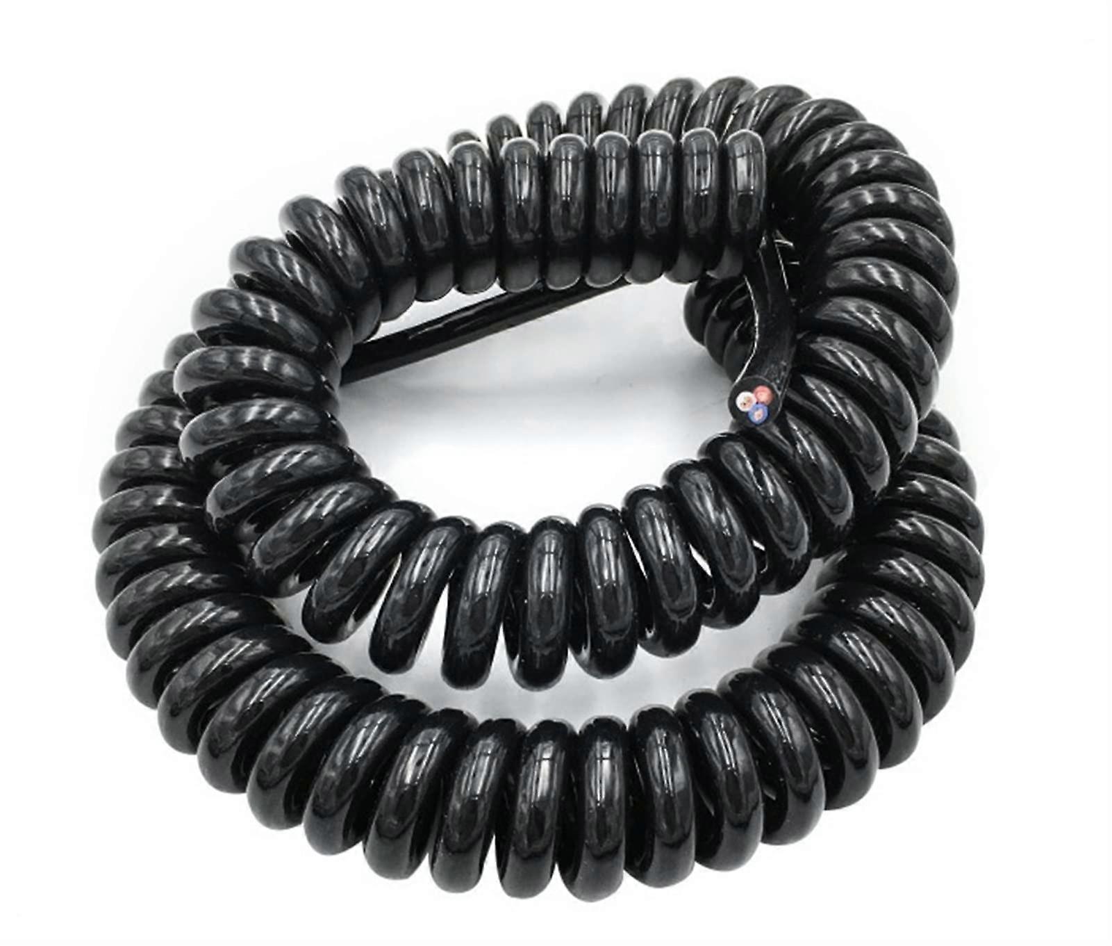 Spiral Power Cable 6Core 20AWG 7.5m Black Expandable Coiled Electrical Wire for Durable Use