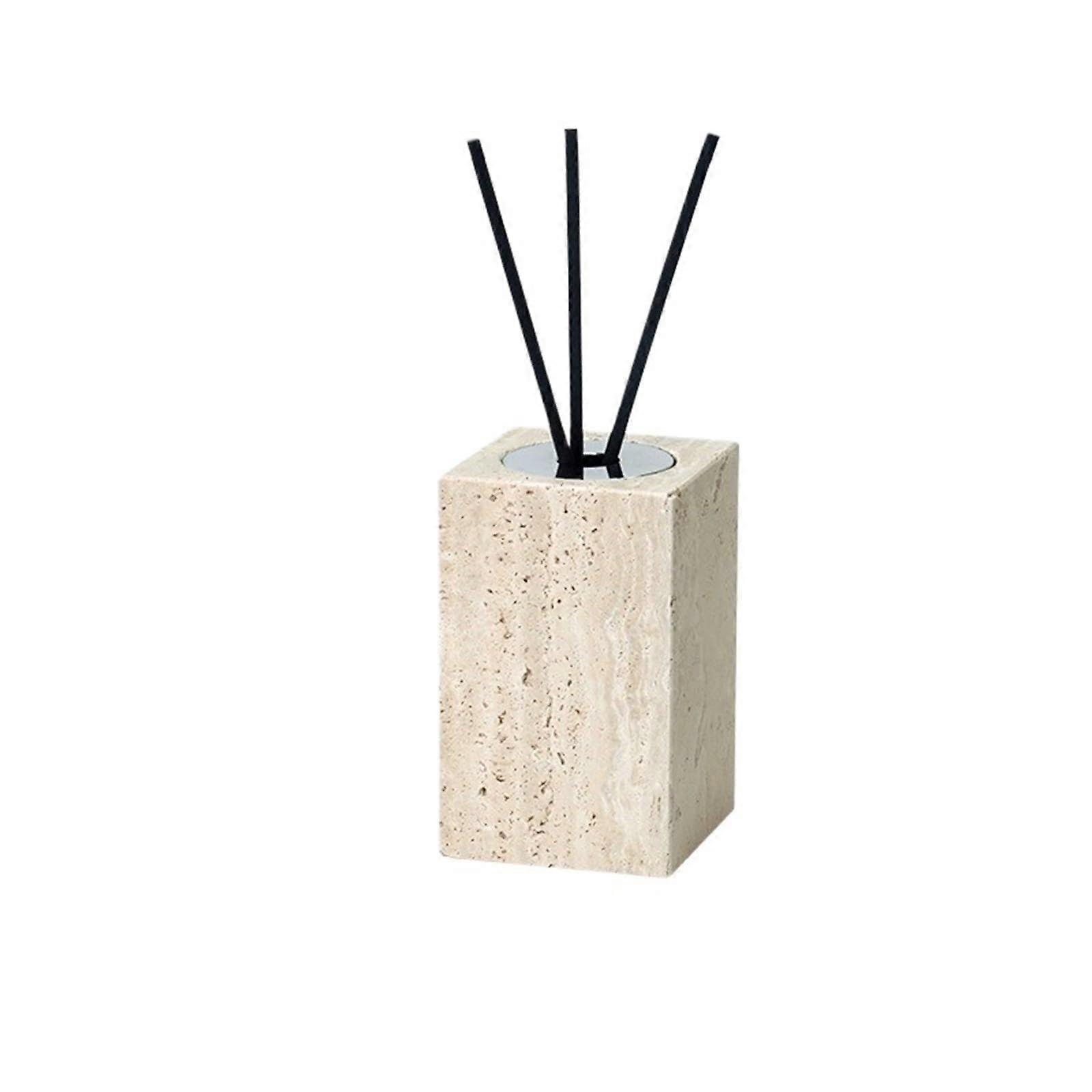 Beige Marble Bathroom Accessories Set with Soap Dispenser Diffuser and Tray Elegant Minimalist Design