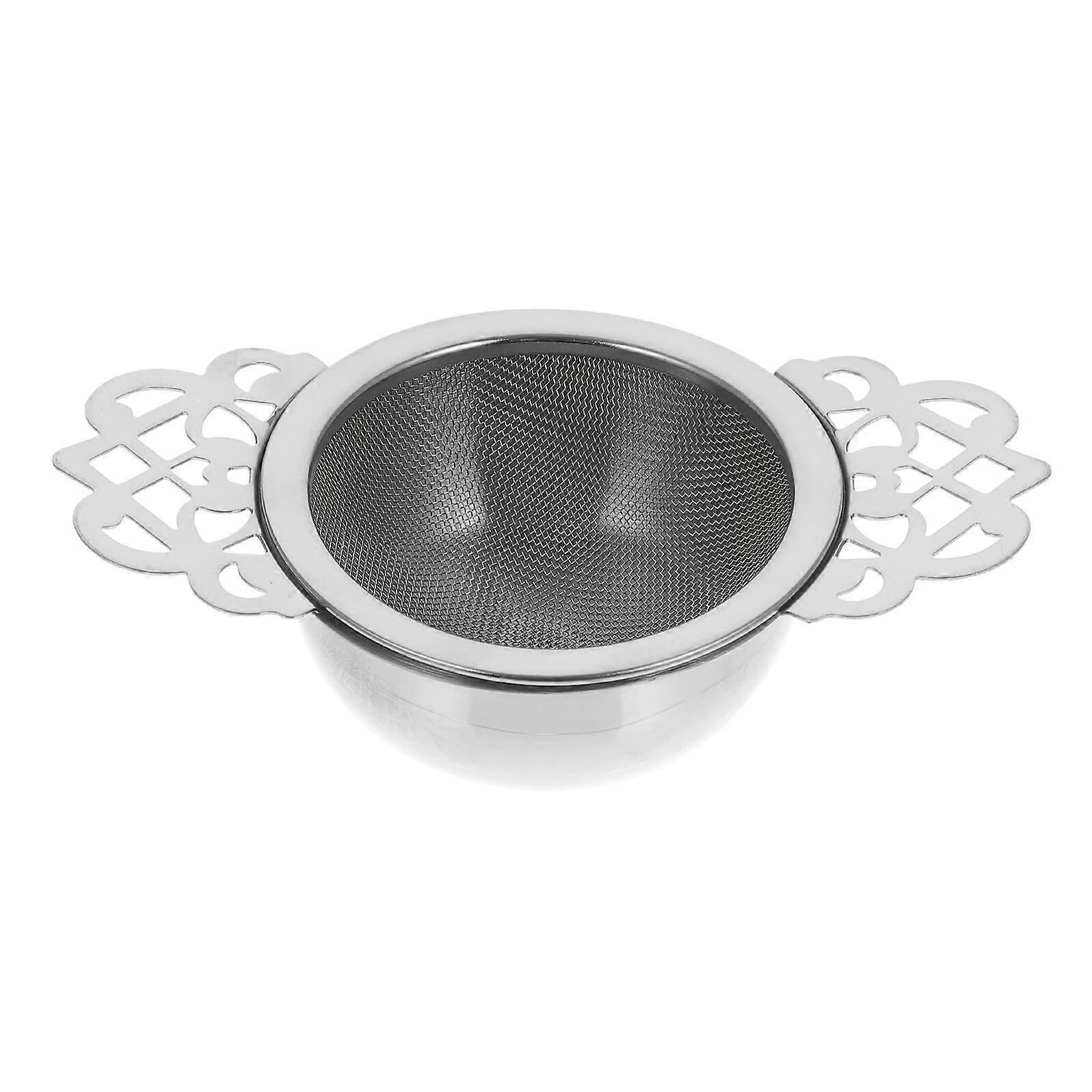 Stainless Steel Tea Strainer with Double Handle, Fine Mesh Tea Infuser for Loose Leaf Tea