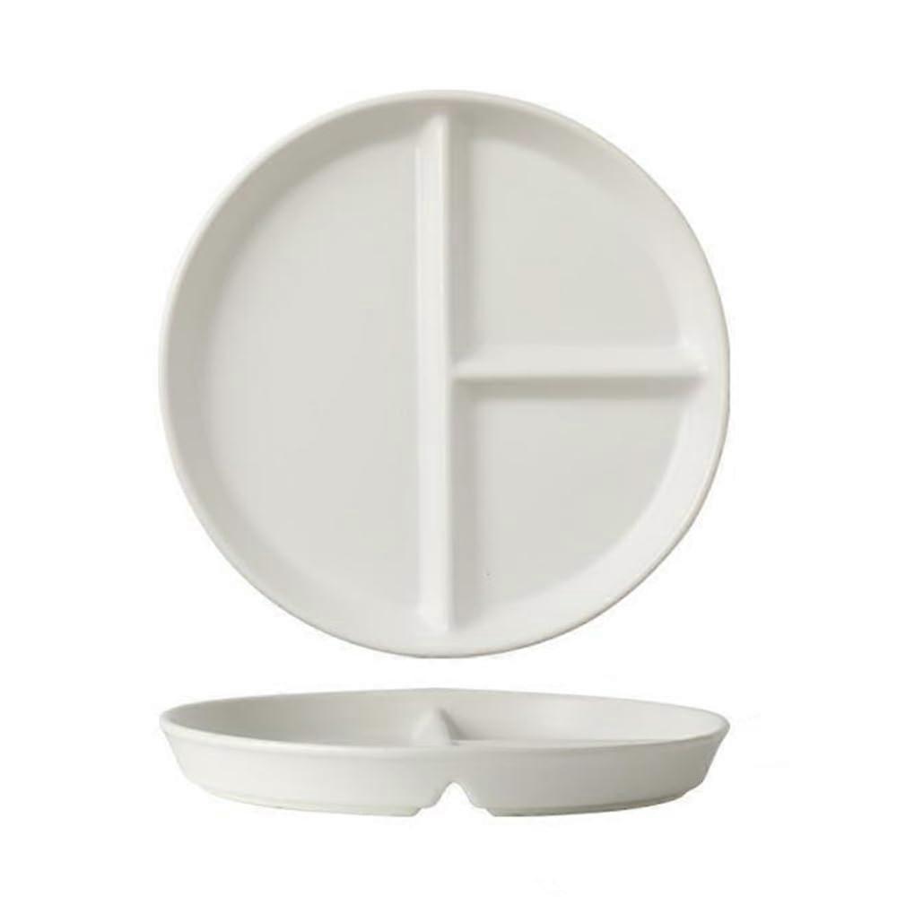 Portion Control Plate Ceramic 8 Inch Divided Dinner Plate with 3 Compartments for Healthy Eating