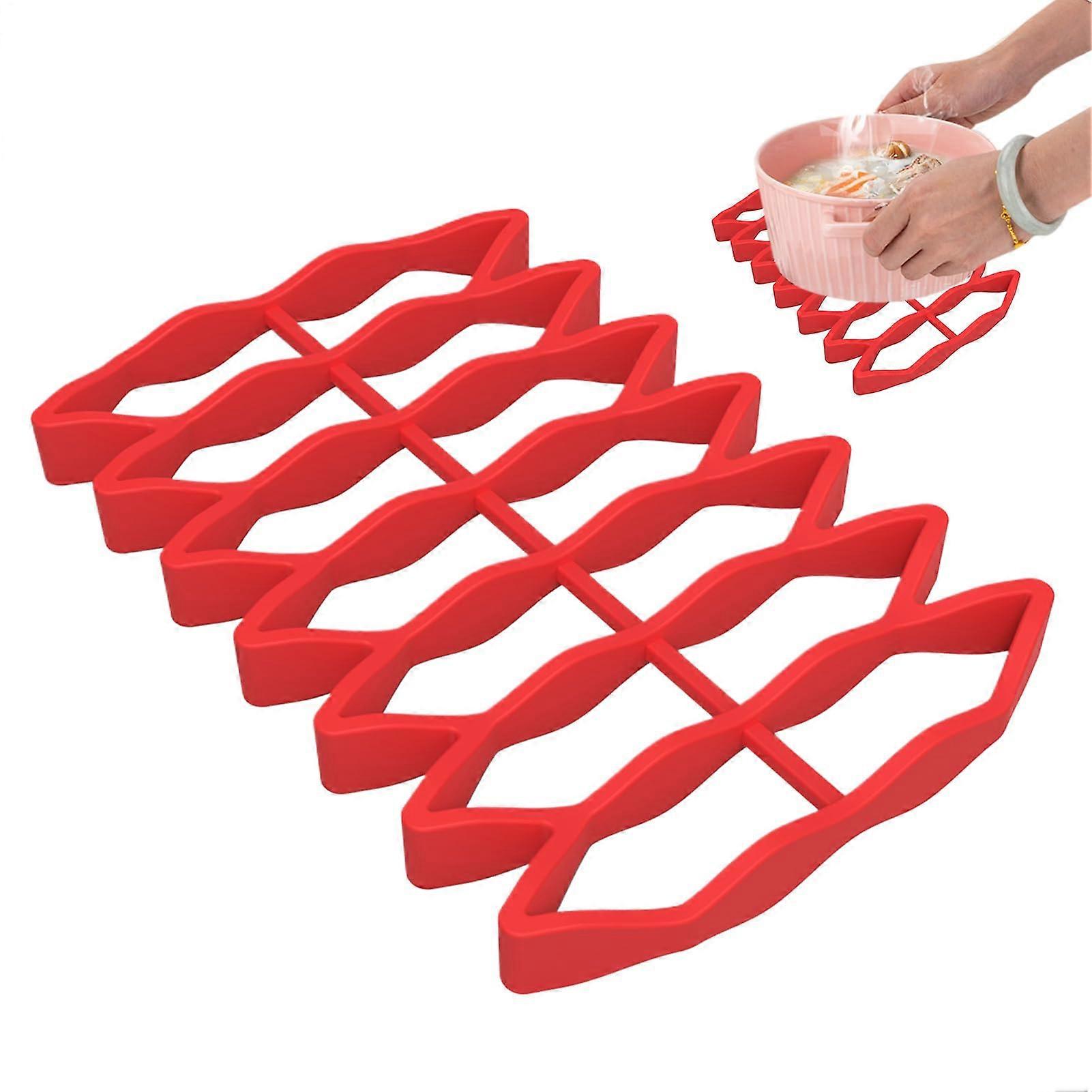 Silicone Roasting Rack NonStick Heat Resistant Oven Rack for Baking Grilling Cooling Red