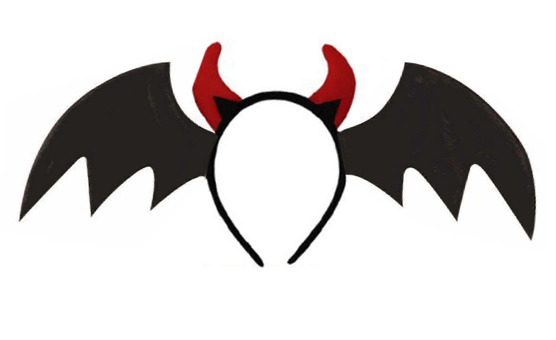 Halloween Bat Wing Devil Horn Headband Black Sequined Costume Accessory for Party