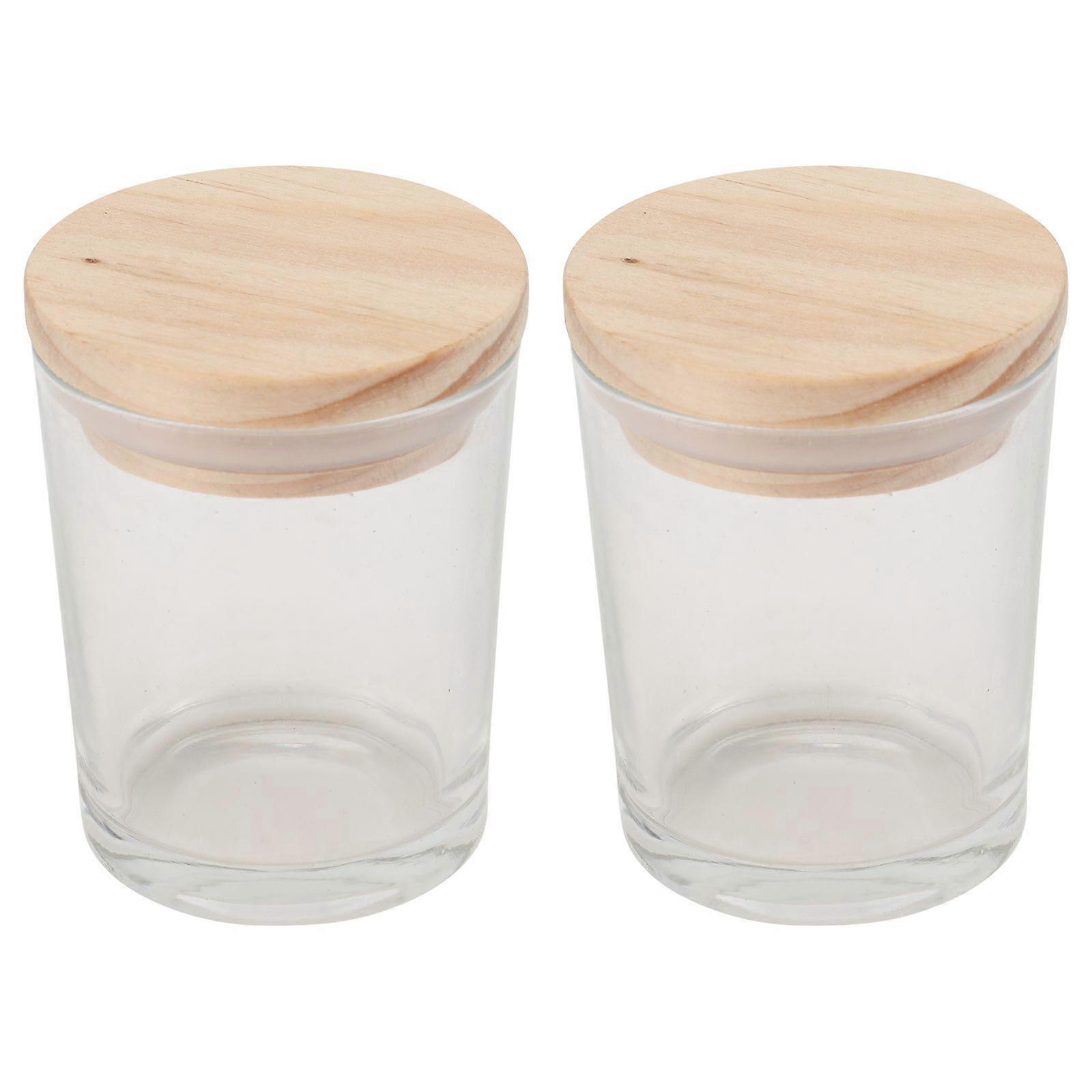 2PCS Empty Candle Cup Simple DIY Candle Container Glass Aromatherapy Bottle