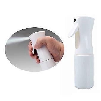 Frasco spray contínuo de névoa fina de 148 ml com pulverização de 360° e recarregável, ideal para salões de cabeleireiro.