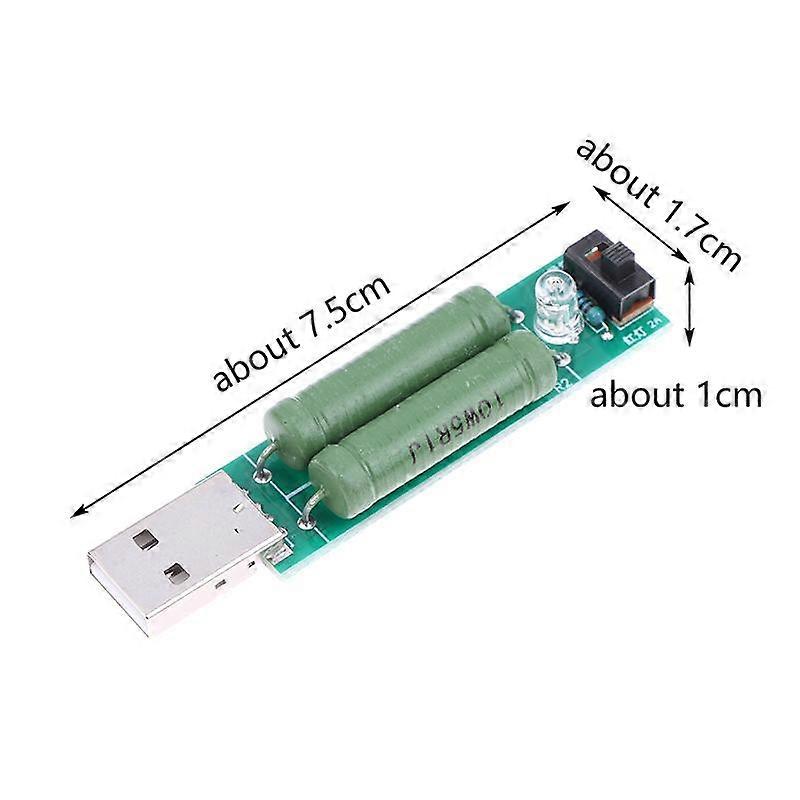 USB Load Tester Mini, Module for Power Bank Discharge Resistor 2A/1A; Digital Current Voltage Meter Tester w/ Switch.