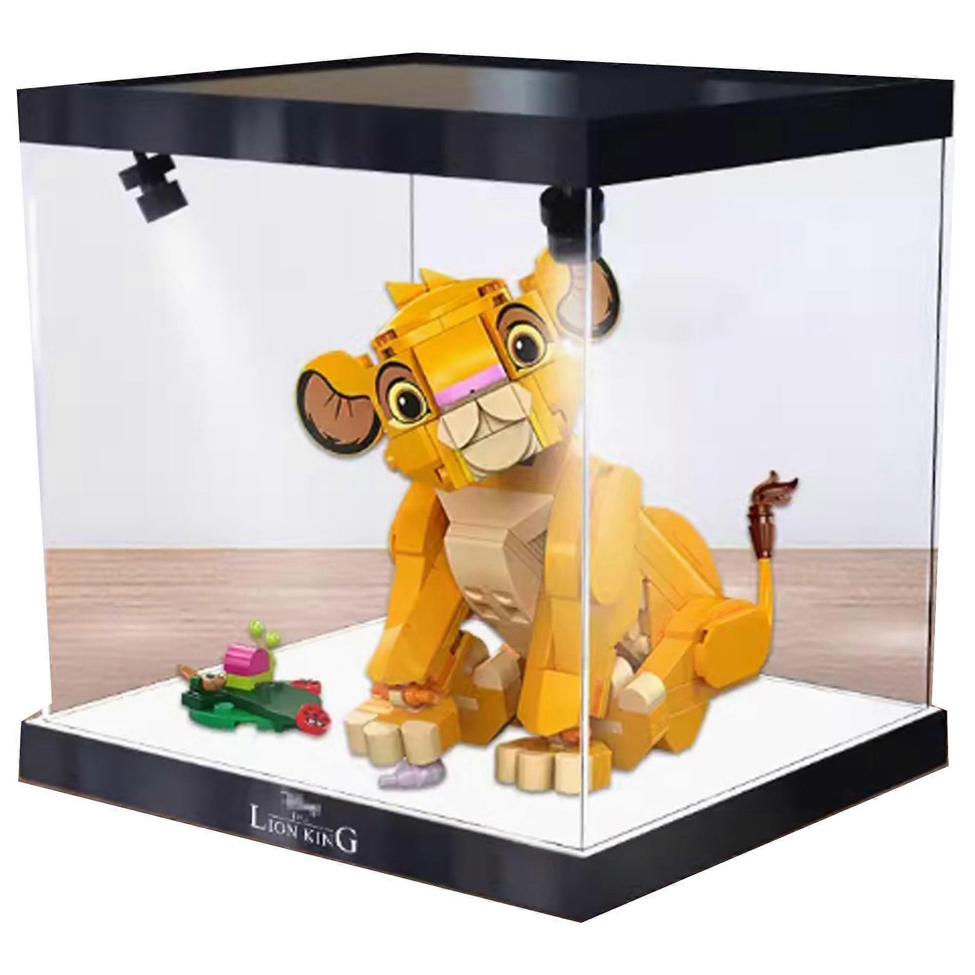 Acrylic Display Case with LED, Dustproof Clear View, Black Base, UV Protection for  43243