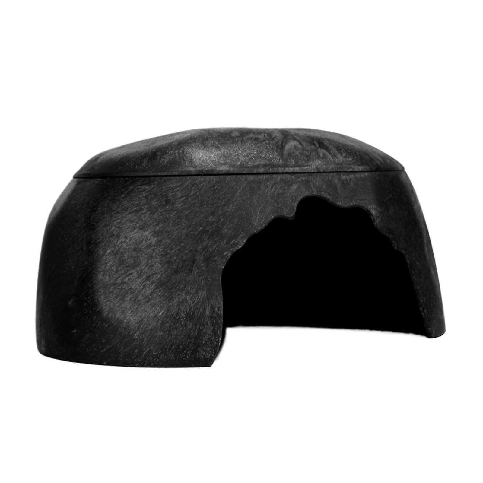 Reptile Hide Cave with Deep Hydration System for Gecko Lizard Snake Turtle Shelter Black
