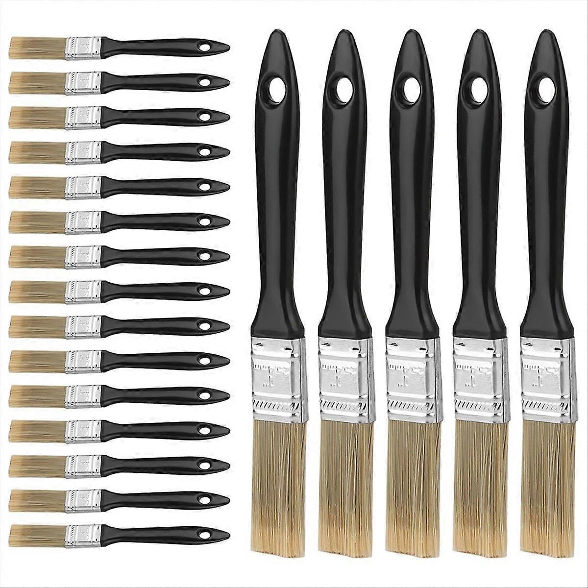 20 Pieces 1 Inch Paint Brushes with Handled Plastic Handles