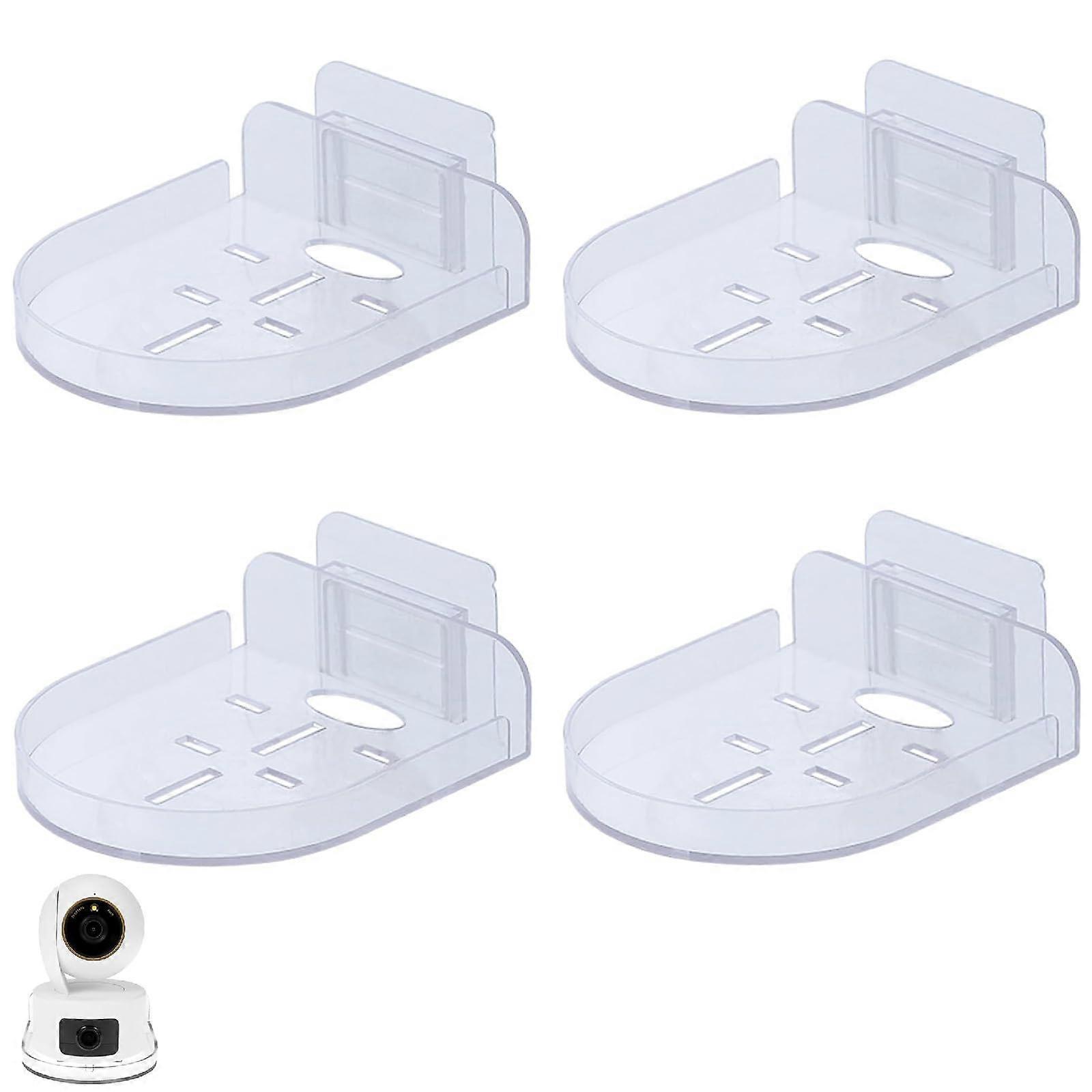 Camera Wall Mount Bracket 4 Pack, Universal Adhesive NoDrill Design for Ceiling or Wall, Cable Management