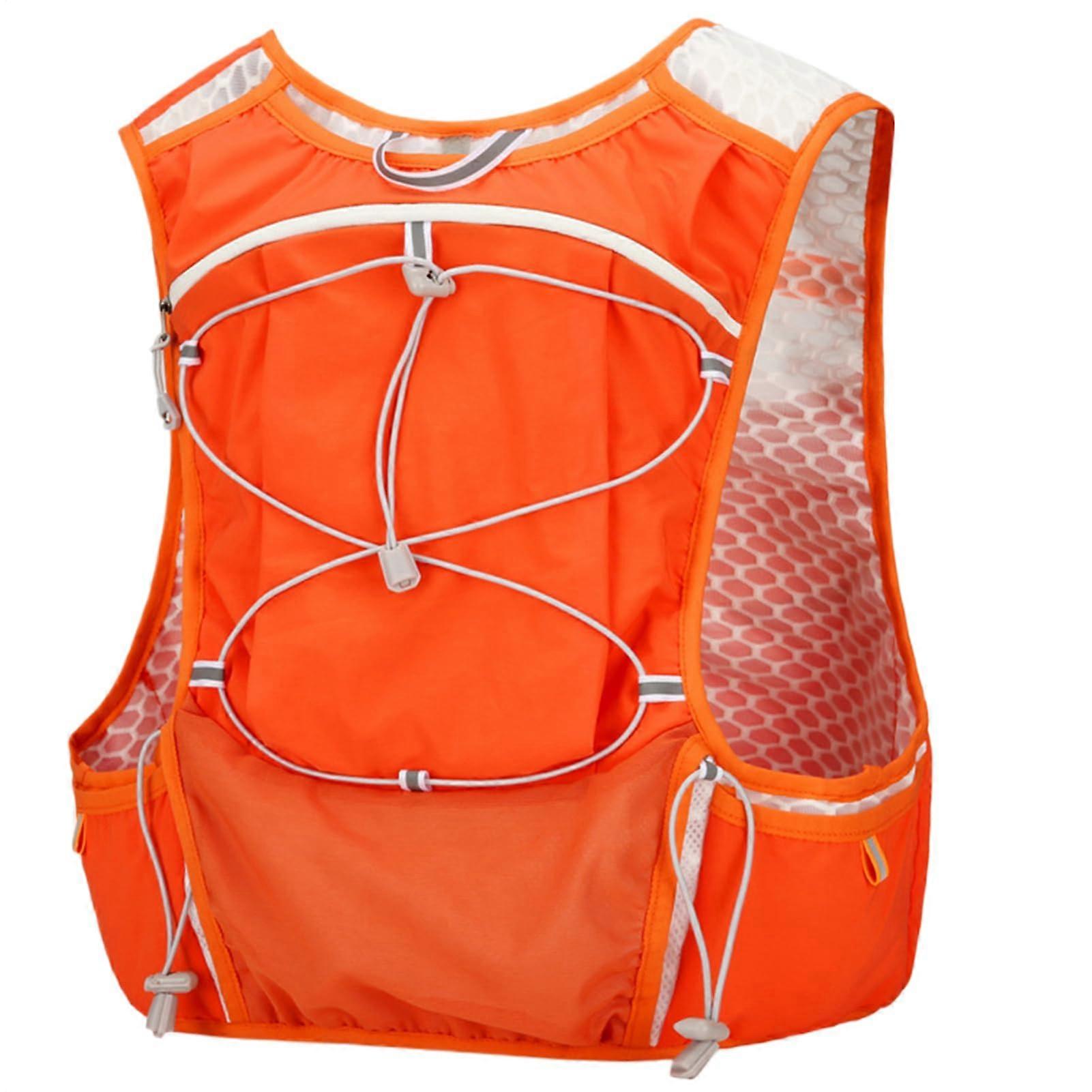Hydration Vest with Leakproof Hydration System, Breathable Mesh Running Backpack for Hiking Cycling Orange