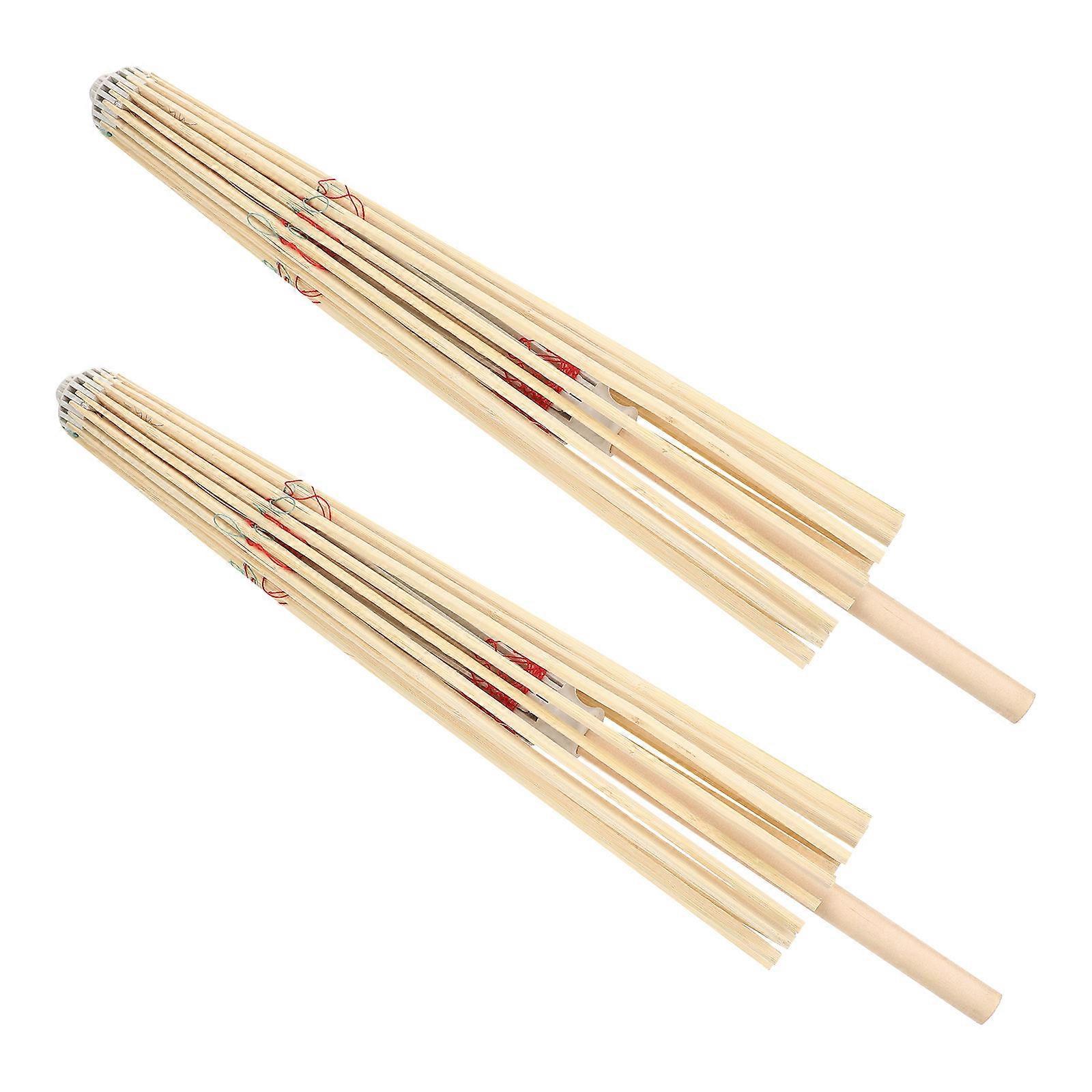 Decorative Paper Umbrella Support Bamboo Stands for 2Pcs Umbrella Decor