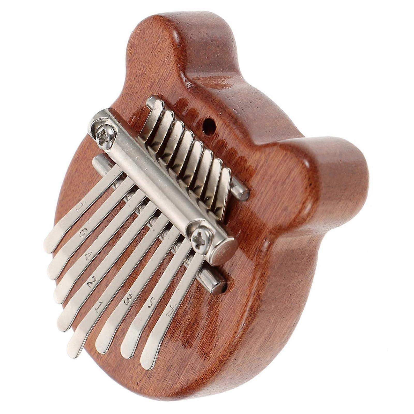Mini Solid Acacia Kalimba Thumb Piano with Crystal Clear Tone for Beginners