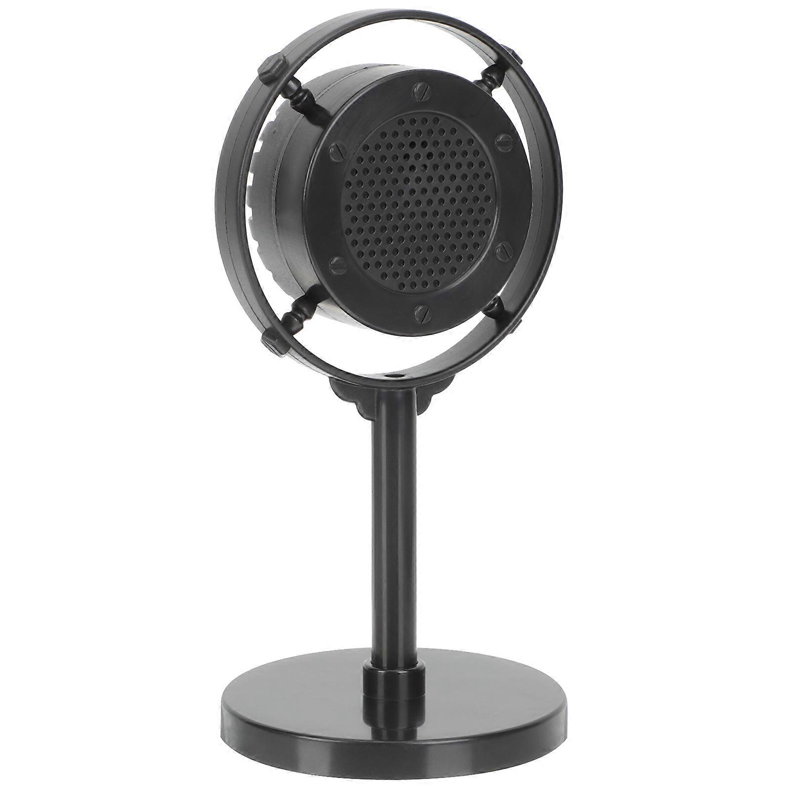 Black Vintage Microphone Model for Decoration 2Pcs Simulated Mic Props