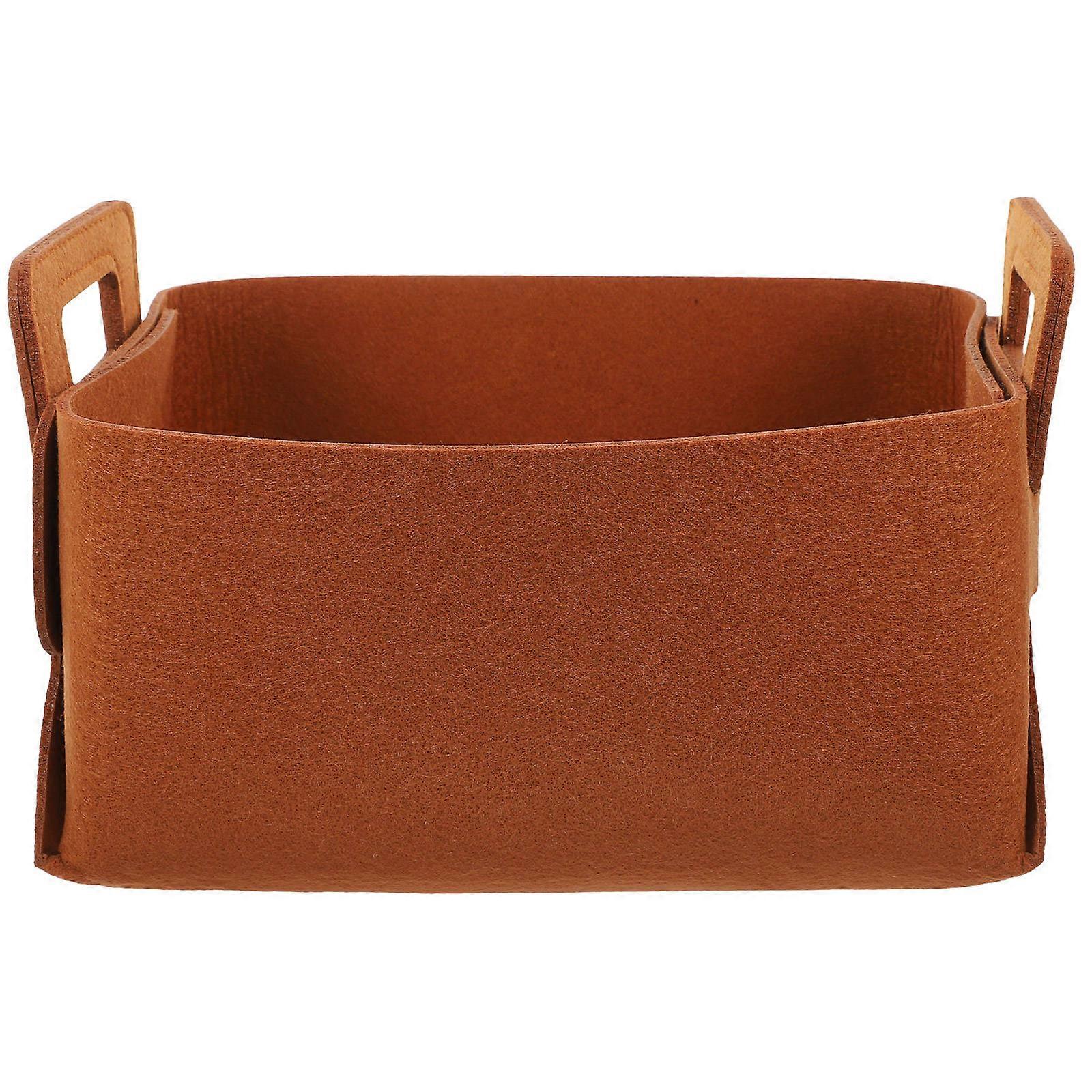 Brown Foldable Clothes Storage Basket Polyester Laundry Basket for Storage Use