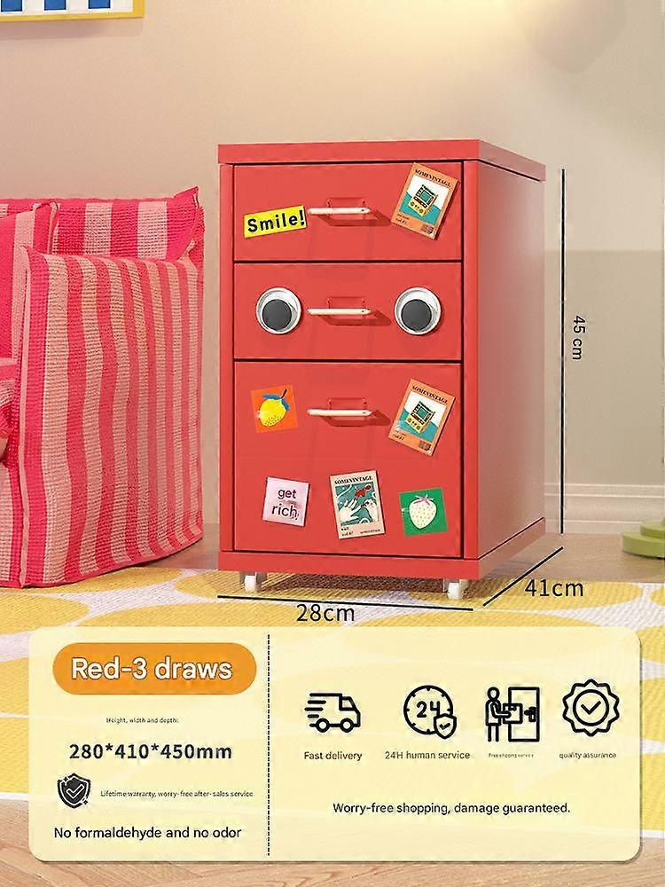 Under Bed Storage Cabinet With Drawers, Iron Construction