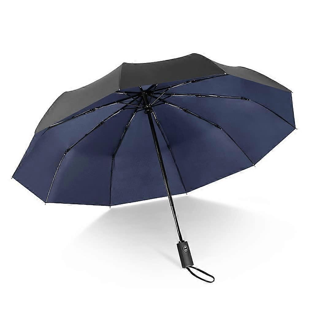 Automatic Folding Umbrella DoubleLayer Windproof Travel Size Rain Umbrella for Men