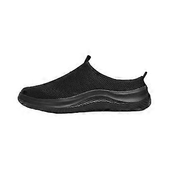 Backless Sneakers for Men Breathable Mesh Slip On Mules Non Slip Sole Casual Walking Shoes Black