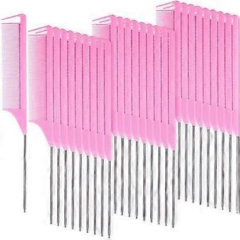 30 peças pente de separação para tranças cabelo rabo de rato pente de aço pino rabo de rato fibra de carbono resistente ao calor