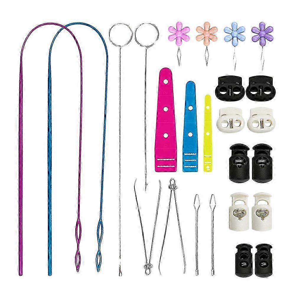 1 Set of Versatile Flexible Drawstring Threader Loop Turner Sewing and Threading Tool